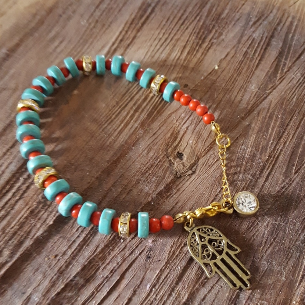 Hamsa charm bracelet